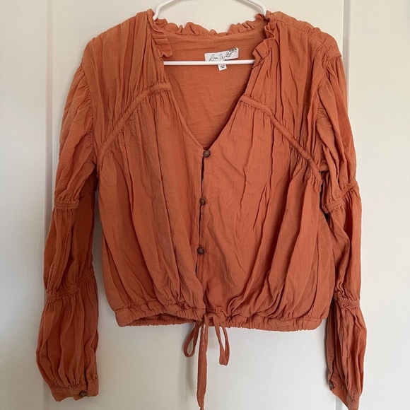 Love, Whit Peasant Top - Picture 1 of 5